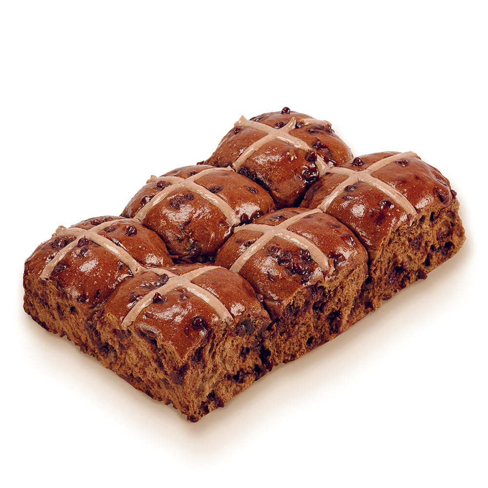 Mocha Hot Cross Buns 6 Pack